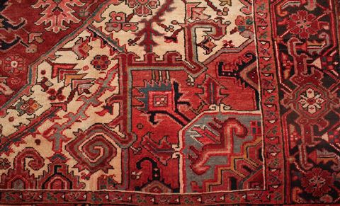 Heriz Red Hand Knotted 78 X 112 Area Rug 400-16746 Image 15