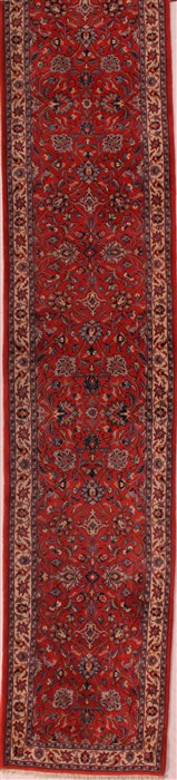 Sarouk Red Runner Hand Knotted 210 X 176  Area Rug 400-16748 Image 0