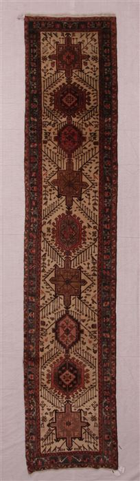 Heriz White Runner Hand Knotted 210 X 142 Area Rug 400-16750 Image 1