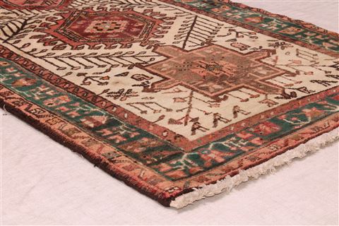 Heriz White Runner Hand Knotted 210 X 142 Area Rug 400-16750 Image 2