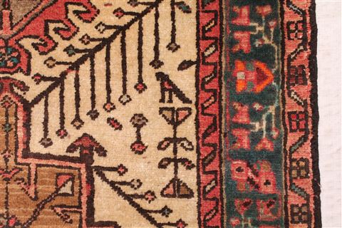 Heriz White Runner Hand Knotted 210 X 142 Area Rug 400-16750 Image 6