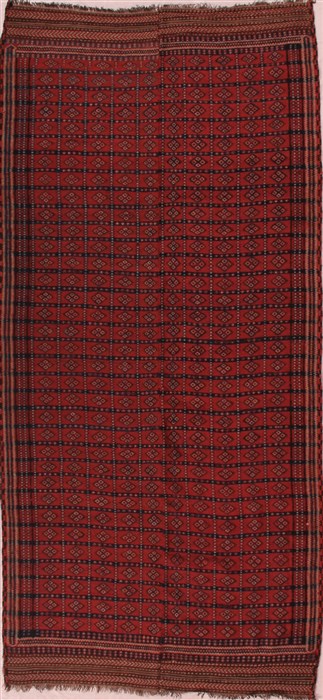 Kilim Red Runner Hand Knotted 45 X 96  Area Rug 400-16753 Image 0