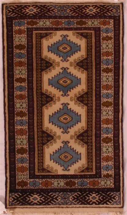 Turkman White Hand Knotted 111 X 34  Area Rug 400-16757 Image 0