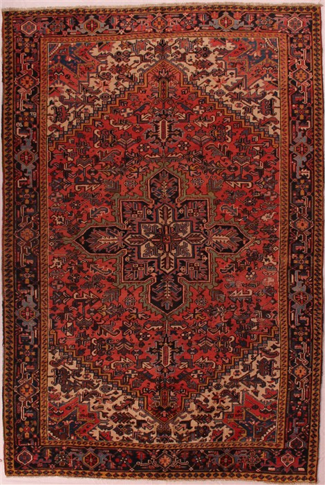 Heriz Red Hand Knotted 79 X 116  Area Rug 400-16759 Image 0