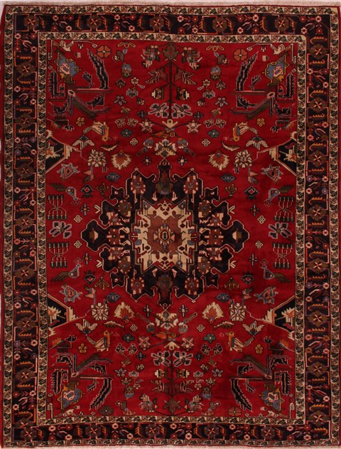 Bakhtiar Red Hand Knotted 76 X 101  Area Rug 400-16760 Image 0