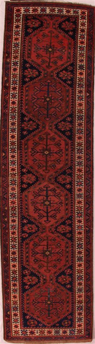 Malayer Blue Runner Hand Knotted 37 X 137  Area Rug 400-16761 Image 0