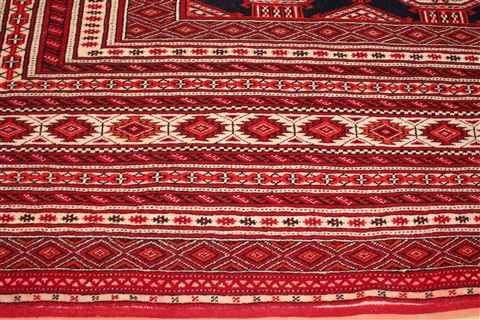 Turkman Red Hand Knotted 89 X 123 Area Rug 400-16768 Image 10