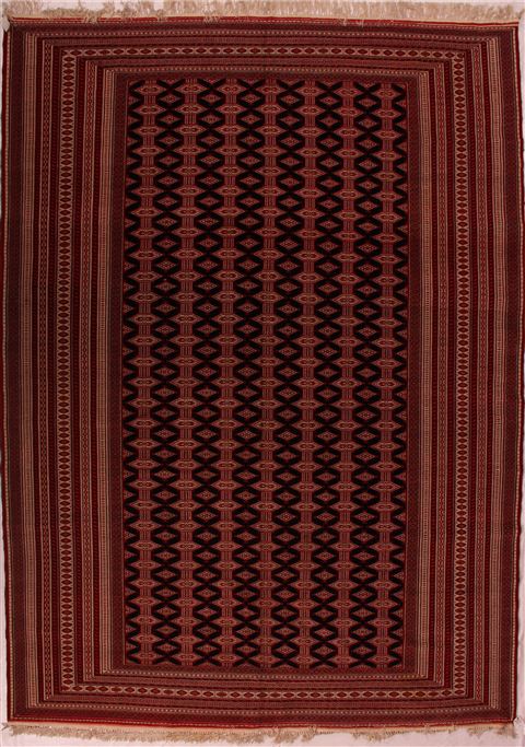 Turkman Red Hand Knotted 89 X 123 Area Rug 400-16768 Image 0
