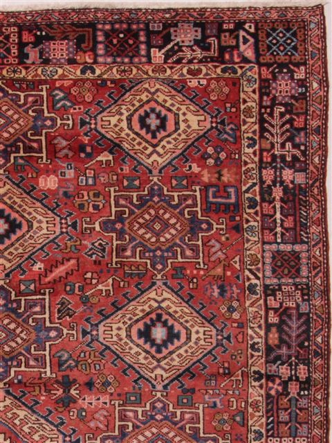 Gharajeh Red Hand Knotted 91 X 127 Area Rug 400-16769 Image 4