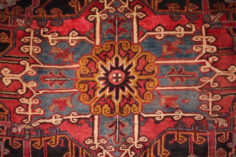 Heriz Brown Hand Knotted 95 X 114 Area Rug 400-16771 Image 11