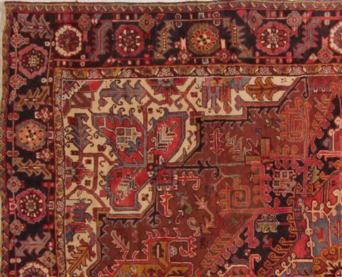 Heriz Brown Hand Knotted 95 X 114 Area Rug 400-16771 Image 3
