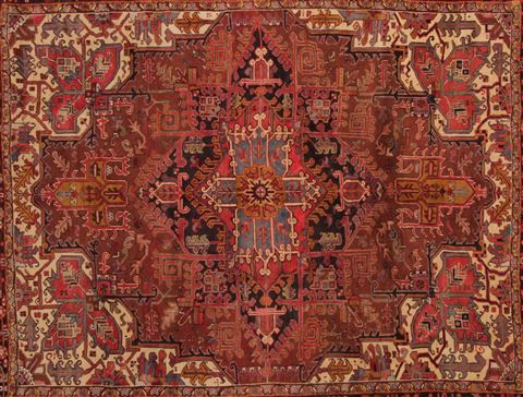 Heriz Brown Hand Knotted 95 X 114 Area Rug 400-16771 Image 4