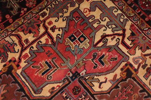 Heriz Brown Hand Knotted 95 X 114 Area Rug 400-16771 Image 8
