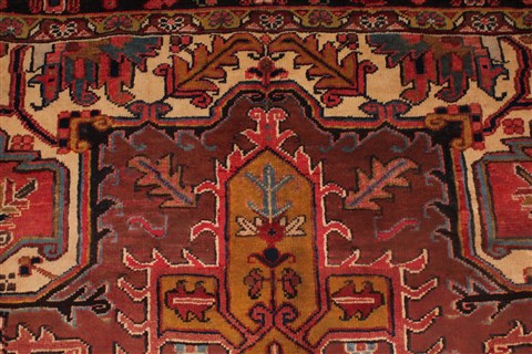 Heriz Brown Hand Knotted 95 X 114 Area Rug 400-16771 Image 9