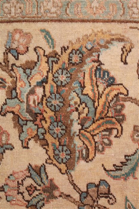 Tabriz Beige Hand Knotted 94 X 124 Area Rug 400-16773 Image 17