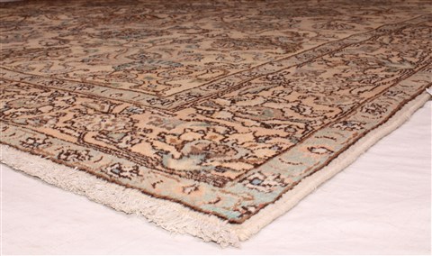 Tabriz Beige Hand Knotted 94 X 124 Area Rug 400-16773 Image 18