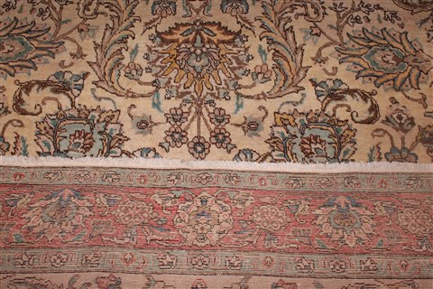 Tabriz Beige Hand Knotted 94 X 124 Area Rug 400-16773 Image 19
