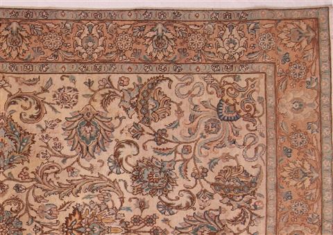 Tabriz Beige Hand Knotted 94 X 124 Area Rug 400-16773 Image 22