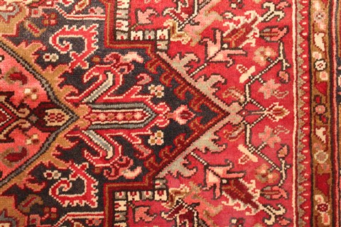 Heriz Red Hand Knotted 97 X 117 Area Rug 400-16774 Image 16