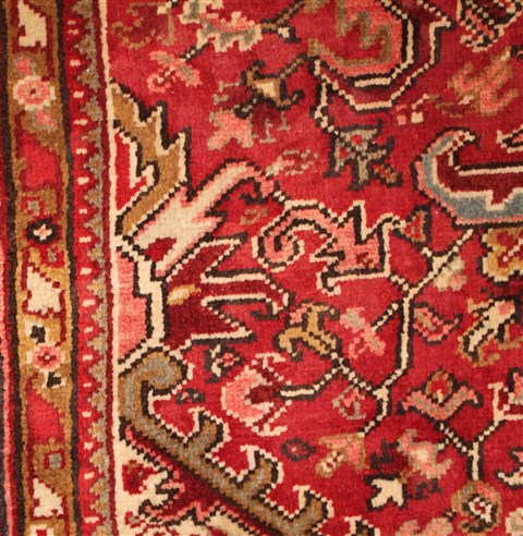Heriz Red Hand Knotted 97 X 117 Area Rug 400-16774 Image 19