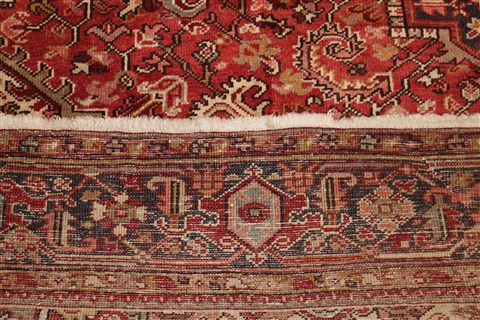 Heriz Red Hand Knotted 97 X 117 Area Rug 400-16774 Image 20
