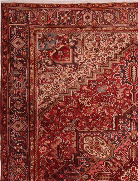 Heriz Red Hand Knotted 97 X 117 Area Rug 400-16774 Image 3