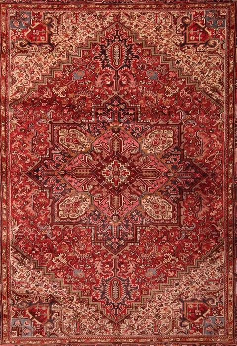 Heriz Red Hand Knotted 97 X 117 Area Rug 400-16774 Image 4