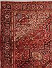 Heriz Red Hand Knotted 97 X 117  Area Rug 400-16774 Thumb 3