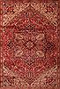 Heriz Red Hand Knotted 97 X 117  Area Rug 400-16774 Thumb 4