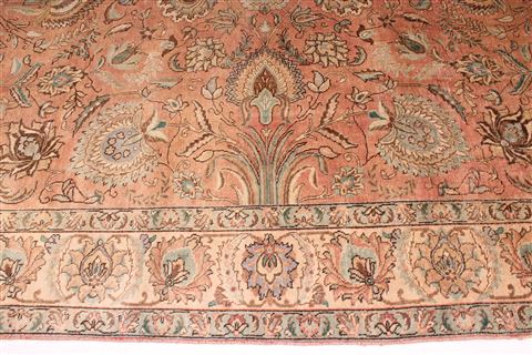 Tabriz Purple Hand Knotted 88 X 110 Area Rug 400-16775 Image 2