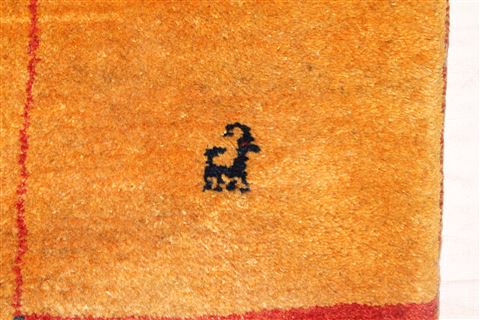 Gabbeh Yellow Hand Knotted 68 X 97 Area Rug 400-16778 Image 15