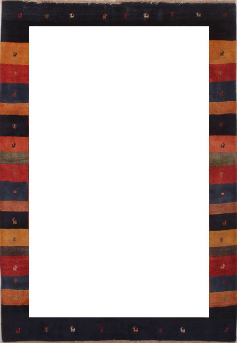 Gabbeh Yellow Hand Knotted 68 X 97 Area Rug 400-16778 Image 6