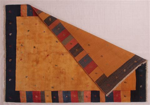 Gabbeh Yellow Hand Knotted 68 X 97 Area Rug 400-16778 Image 8