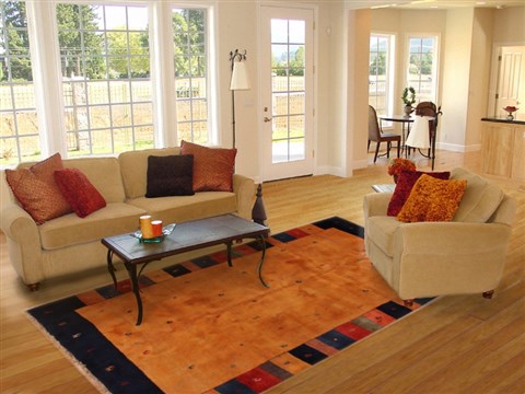 Gabbeh Yellow Hand Knotted 68 X 97 Area Rug 400-16778 Image 2