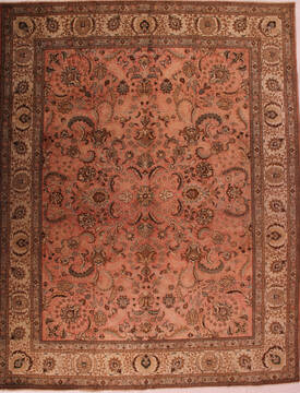 Persian Tabriz Purple Rectangle 10x12 ft Wool Carpet 16780