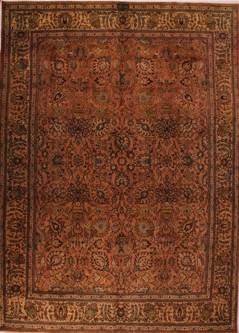 Tabriz Purple Hand Knotted 95 X 131 Area Rug 400-16782 Image 0