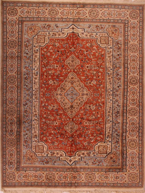 Tabriz Red Hand Knotted 811 X 1111 Area Rug 400-16783 Image 0
