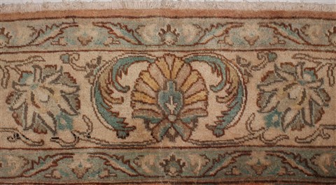 Tabriz Orange Hand Knotted 91 X 120 Area Rug 400-16784 Image 14