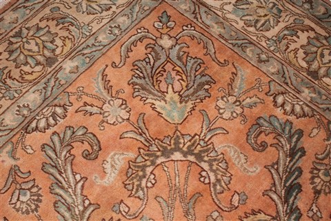 Tabriz Orange Hand Knotted 91 X 120 Area Rug 400-16784 Image 16