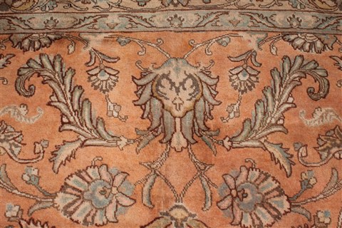 Tabriz Orange Hand Knotted 91 X 120 Area Rug 400-16784 Image 17