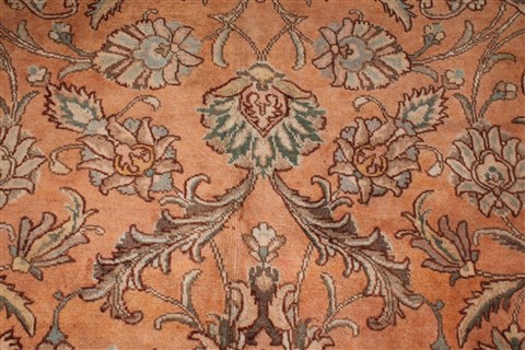 Tabriz Orange Hand Knotted 91 X 120 Area Rug 400-16784 Image 18