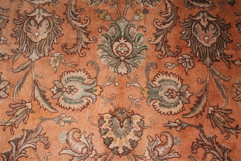 Tabriz Orange Hand Knotted 91 X 120 Area Rug 400-16784 Image 21