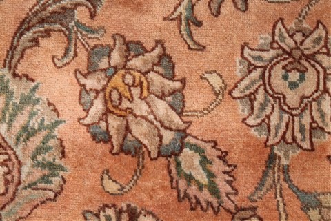 Tabriz Orange Hand Knotted 91 X 120 Area Rug 400-16784 Image 23
