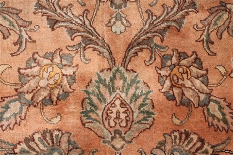 Tabriz Orange Hand Knotted 91 X 120 Area Rug 400-16784 Image 24