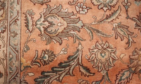 Tabriz Orange Hand Knotted 91 X 120 Area Rug 400-16784 Image 25