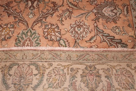 Tabriz Orange Hand Knotted 91 X 120 Area Rug 400-16784 Image 26