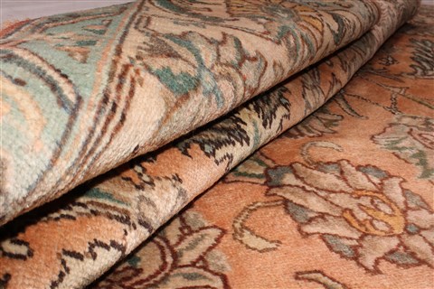 Tabriz Orange Hand Knotted 91 X 120 Area Rug 400-16784 Image 28