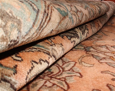 Tabriz Orange Hand Knotted 91 X 120 Area Rug 400-16784 Image 29