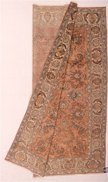 Tabriz Orange Hand Knotted 91 X 120 Area Rug 400-16784 Image 8