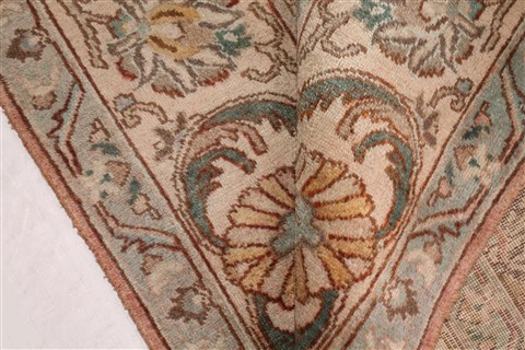 Tabriz Orange Hand Knotted 91 X 120 Area Rug 400-16784 Image 11
